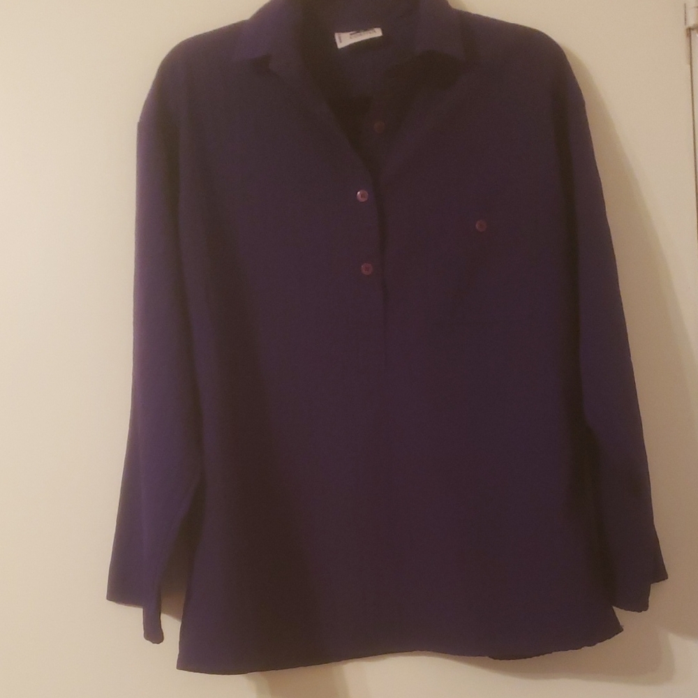Vintage Cortiva Purple Button-Down Shirt, Long Sleeves, Size M